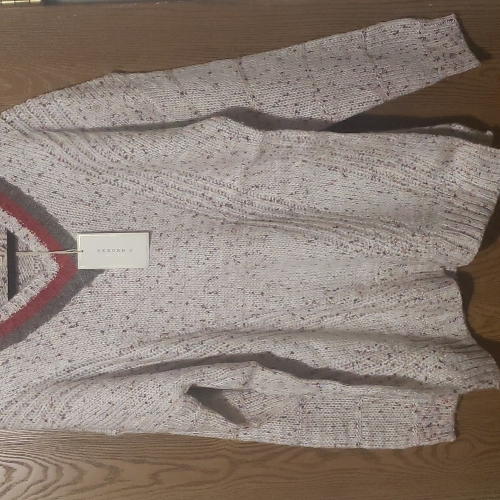 💕 New oversized boutique confetti Ivory V neck sweater - Picture 12 of 17